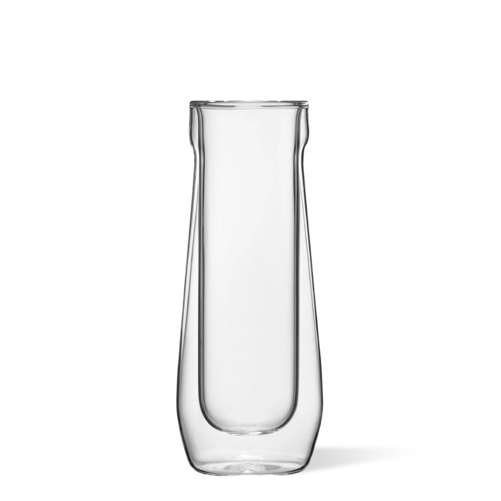 Stemless Flute Glass Set (2) - Smooth Choice J1 - 7oz / Clear