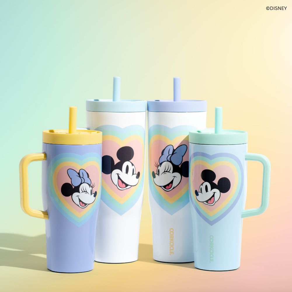Mickey & Minnie Mouse Retro Rainbow Leakproof Cruiser - Morning Refill A5 - 22oz / Minnie Mouse - Retro Rainbow