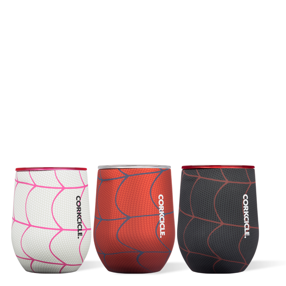 Spider-Man Stemless Set (3) - Bright Sip D2 - Stemless Cup Set 12oz / Spider-Man