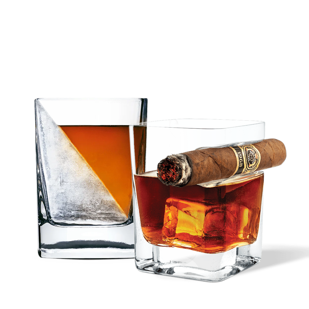 Whiskey Wedge + Cigar Glass Bundle - Clean Whiskey N8
